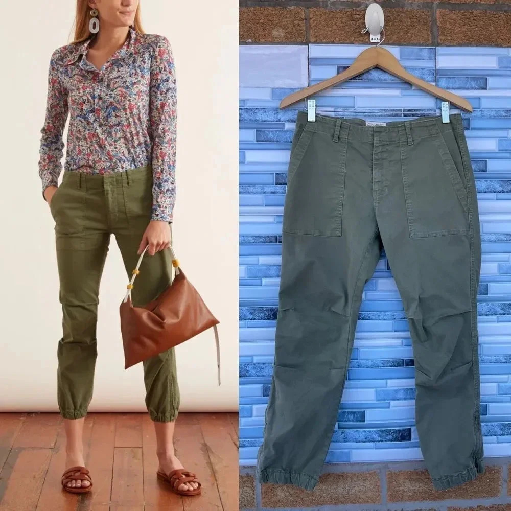 NILI LOTAN Cropped Military Pant in Camo size 4